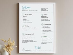 Lake House Welcome Sign Canva Template for Rental Properties