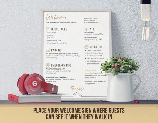 Mountain House Welcome Sign Canva Template for Rental Properties - Image 3
