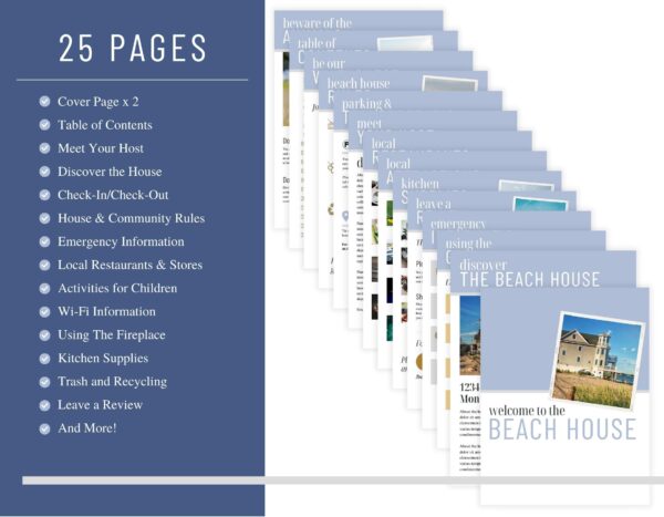 Beach House AirBNB and Rental Welcome Book Canva Template - Image 2