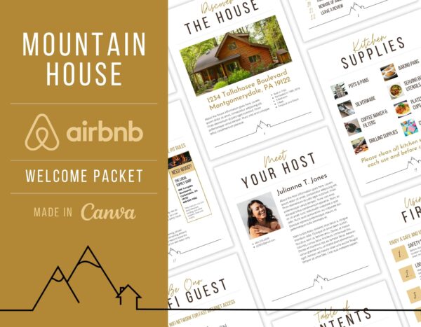Mountain House Rental Welcome Book Template