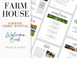 Farm House AirBNB and Rental Welcome Book Canva Template