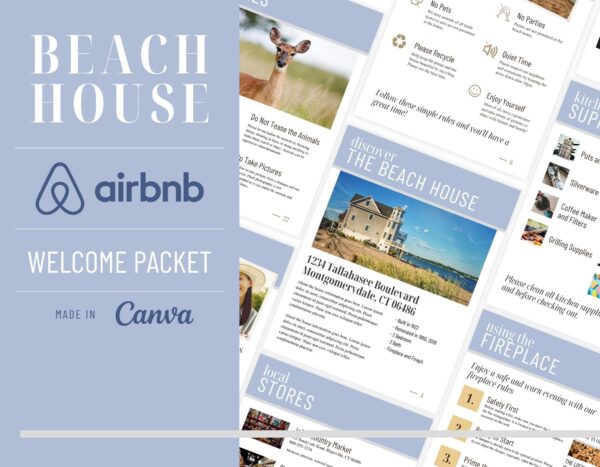 Beach House Rental VRBO Airbnb Welcome Book Guide Template