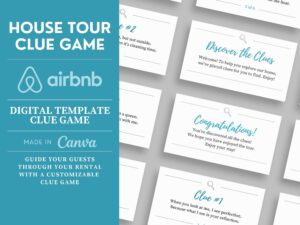 Rental House Tour Clue Game Card Template