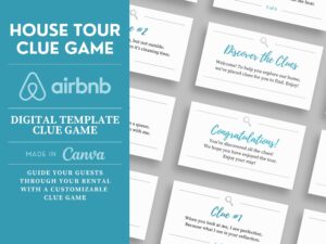 Rental House Tour Clue Game Card Template