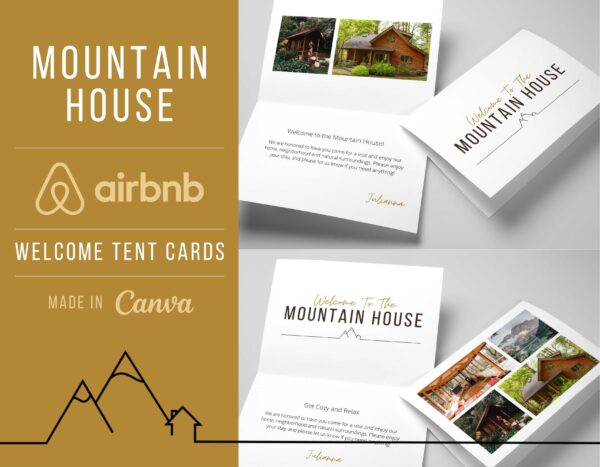 Mountain House Greeting Welcome Card Template