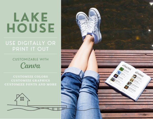 Lake House AirBNB and Rental Welcome Book Canva Template - Image 3
