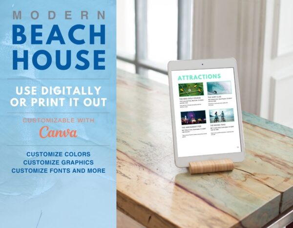 Modern Beach House AirBNB and Rental Welcome Book Canva Template - Image 10
