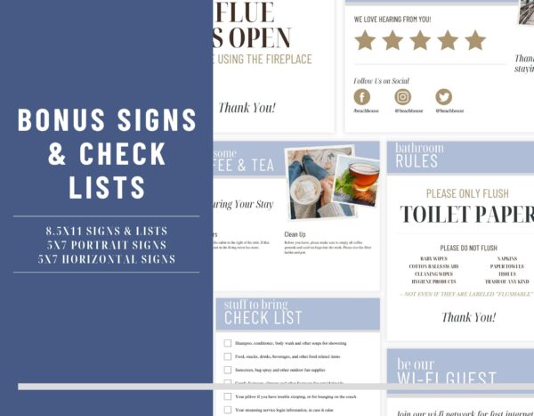 Beach House AirBNB and Rental Welcome Book Canva Template - Image 4