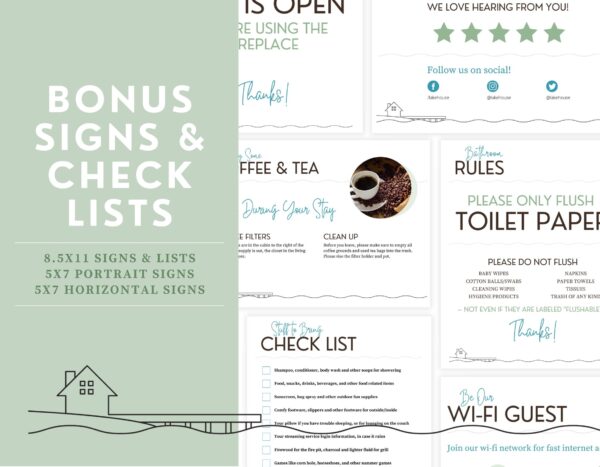 Lake House AirBNB and Rental Welcome Book Canva Template - Image 4