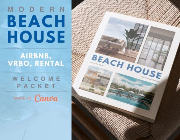 Modern Beach House AirBNB and Rental Welcome Book Canva Template - Image 5