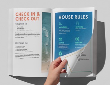 Modern Beach House Style Welcome Book Template for Canva